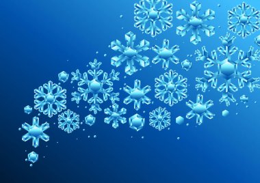 Kristal kar taneleri ile Kart. Mutlu Noeller ve Mutlu Yıllar için Arka Plan.