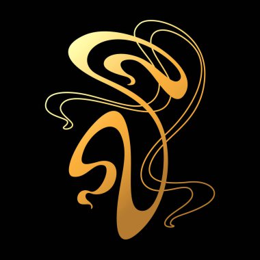 Art Nouveau dekoratif elementi. Eski usul kıvır kıvır.