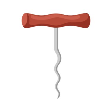 Şarap şişeleri için el tirbuşonu. Alkol çubuğu illüstrasyonu.