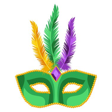 Mardi Gras karnaval maskesi. Geleneksel bayram veya festival için resim.