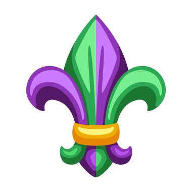 Mardi Gras fleur de lis heraldik sembolü. Geleneksel bayram veya festival için resim.