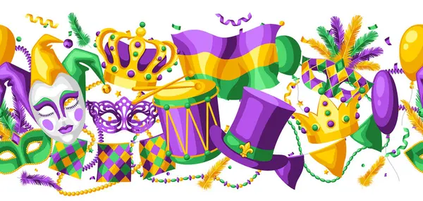 Mardi Gras partisi kusursuz. Geleneksel bayram veya festival için karnaval arka planı.