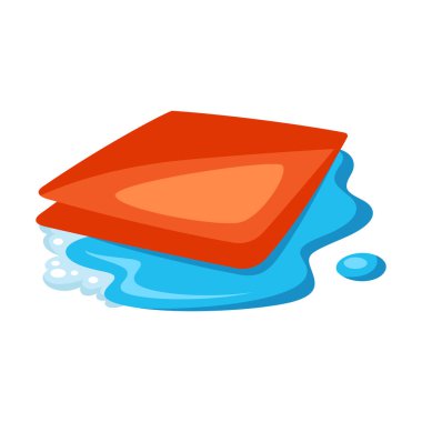 Islak temizlik bezi tasviri. Hizmet, tasarım ve reklam için temizlik ögesi.