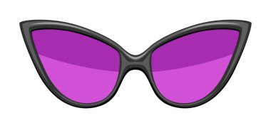 Şık bir güneş gözlüğü tasviri. Renkli, parlak, soyut moda aksesuarlar..