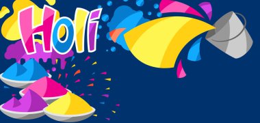 Happy Holi colorful background. Party banner for color festival.