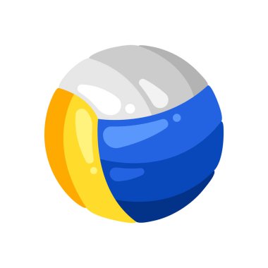 Düz stil voleybol ikonu. Stylize edilmiş spor aletleri çizimi.