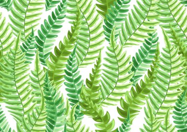 Eğreltiotu yapraklı kusursuz desen. Doğal tropikal orman bitkileri.