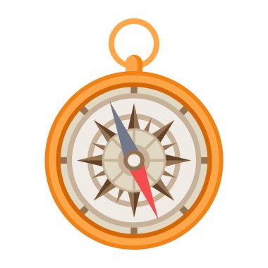 Gemi seyrüsefer pusulasının çizimi. Denizcilik sembolü simgesi. Denizci retro dekoratif öğesi.