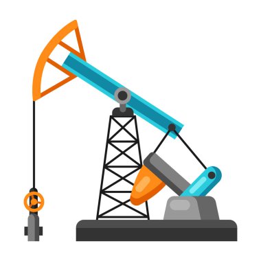 Petrol pompası görüntüsü. Düz stil endüstriyel ekipman.