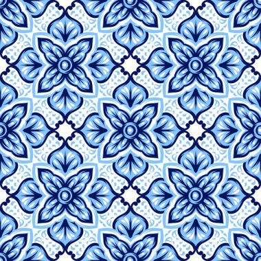 İtalyan seramik seramik deseni. Akdeniz porselen çömleği. Etnik halk süsleri. Meksika Talavera, Portekiz Azulejo ya da İspanyol Majolica.