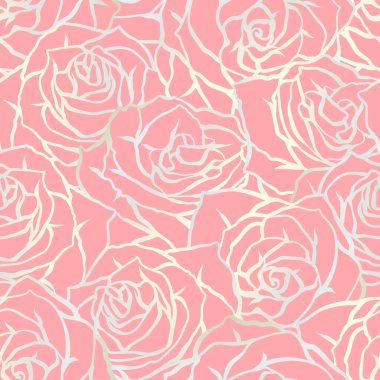 Kusursuz desenli ve hatsız güller. Güzel gerçekçi çiçekler ve tomurcuklar.