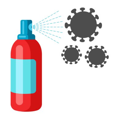 Koronavirüs molekülleri Covid-19 ile koruyucu tıbbi antiseptik. Yeni virüse karşı koruma.