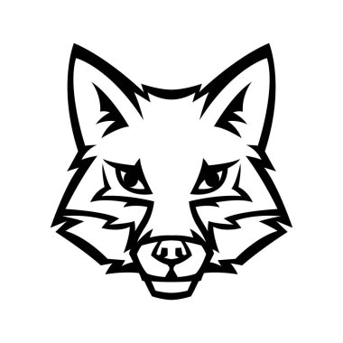 Maskot stilize tilki kafası. Vahşi hayvanın tasviri veya simgesi.