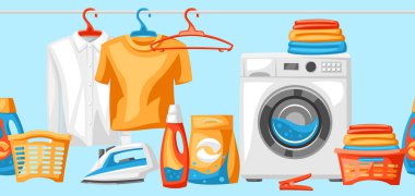 Profesyonel eşyalar ile çamaşırhane servisi kusursuz desen. Yıkama ve temizleme.