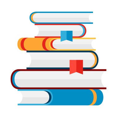 Kitapların stilize edilmiş çizimi. Okul veya eğitim ögesi.