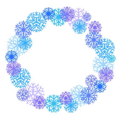 Kar taneli kış çerçevesi. Noel ya da Yeni Yıl illüstrasyonu.