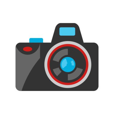 Kameranın stilize edilmiş çizimi. Ev aletleri ya da ev eşyaları reklam ve alışveriş için.