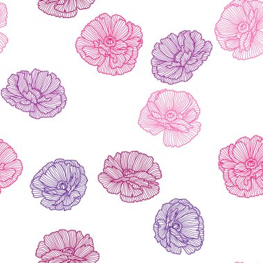 Haşhaş desenli kusursuz. Güzel dekoratif stilize yaz çiçekleri.