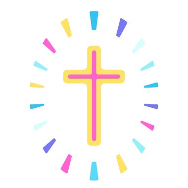 Haçlı Paskalya illüstrasyonunuz kutlu olsun. İnancın dini sembolü.