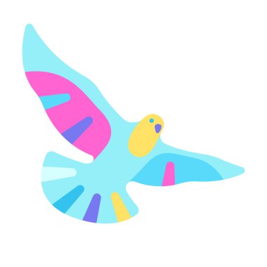 Güvercinin stilize edilmiş illüstrasyonu. İnancın ve barışın dini sembolü..