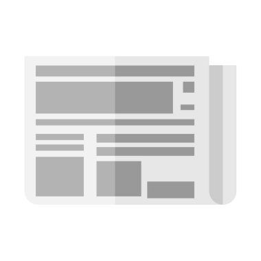 Katlanmış gazetenin tasviri. Biçimlendirilmiş gazeteci simgesi.