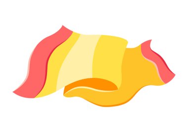 Dişi sarı eşarp tasviri. Yaz modası aksesuarı.