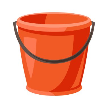 Bahçe plastik kovası tasviri. Çiftçilik ve bahçıvanlık aracı.