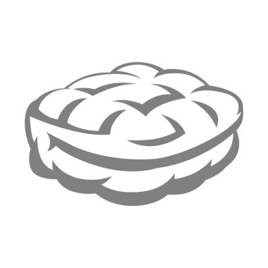 Katlanmış yorgan battaniyesi tasviri. Uyku ürünleri için simge, amblem veya etiket.