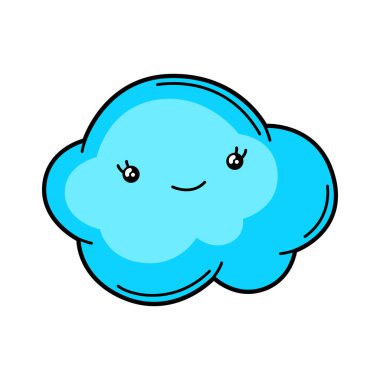 Kawaii bulutun şirin bir çizimi. Çizgi film karakteri.