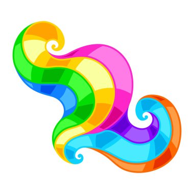 Soyut renkli kıvrım. Renkli parlak parlak dekoratif girdap.