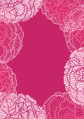 Doğrusal güllerle donatılmış bir arka plan. Güzel dekoratif stilize yaz çiçekleri.