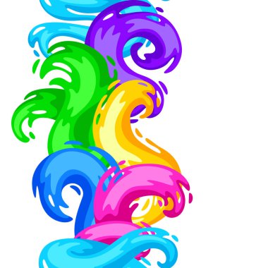 Renkli girdaplı ya da boya lekeli kusursuz desen. Renkli, parlak kıvrımlar.