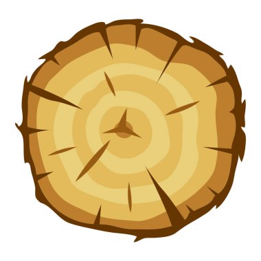 Illustration of tree cut. Adversting icon or image for forestry and lumber industry. clipart