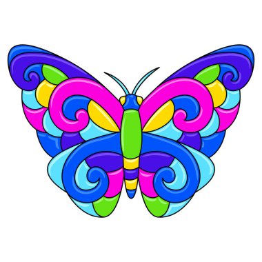 Dekoratif süslemeli kelebek. Meksika seramik şirin saf sanat. Etnik dekoratif böcek. Geleneksel halk süsü.