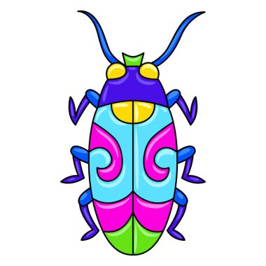 Dekoratif süslemeli böcek. Meksika seramik şirin saf sanat. Etnik dekoratif böcek. Geleneksel halk süsü.