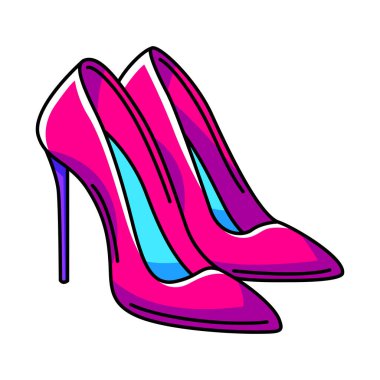 Ayakkabı tasviri. Renkli şirin çizgi film ikonu. Modern stilde yaratıcı sembol.