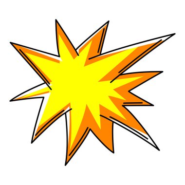 Patlama ya da karikatür konuşma balonu. Renkli şirin bir nesne. Modern stilde yaratıcı sembol.