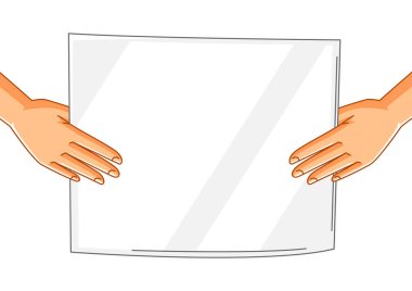 Pankartıyla el çizimi. Protesto ya da protesto pankartı ya da grev tabelası. İnsanların elinde boş bir gösteri posteri var..