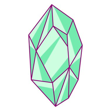 Parlak zümrüt tasviri. Dekorasyon için stilize edilmiş resim çocuklar için tatil ve parti.