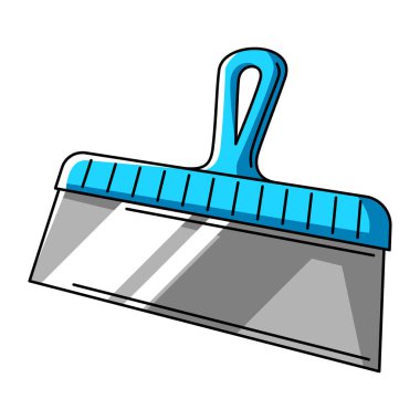 Macun spatulasının tasviri. Tamir aleti. İnşaat endüstrisi ve iş dünyası için ekipman.