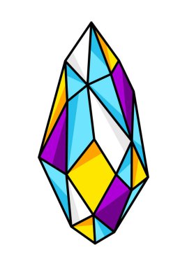 Magic crystal or amulet. Mystic, alchemy, spirituality, tattoo art. Isolated vector illustration. Esoteric symbol in cartoon style. clipart