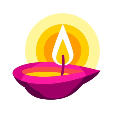 Diwali gaz lambası tasviri. Deepavali ya da Dipavali Işık Festivali. Geleneksel sembolün Hint bayramı görüntüsü.