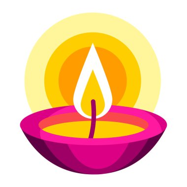Diwali gaz lambası tasviri. Deepavali ya da Dipavali Işık Festivali. Geleneksel sembolün Hint bayramı görüntüsü.