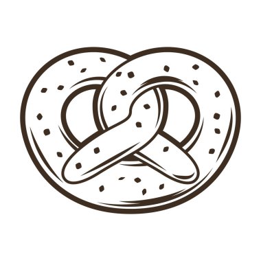 Cam kraker tasviri. Kabartma el çizimi tarzında bir nesne. Bira festivali veya Ekim Festivali için eski dekoratif öğeler.