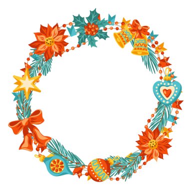 Mutlu Noeller tasarımı. Eski tarz tatil süslemeleri. Mutlu yıllar..