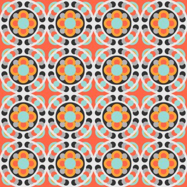 Seramik fayans soyut desen. Geometrik basit motif. Etnik halk süsleri. Meksika Talavera, Portekiz Azulejo ya da İspanyol Majolica.