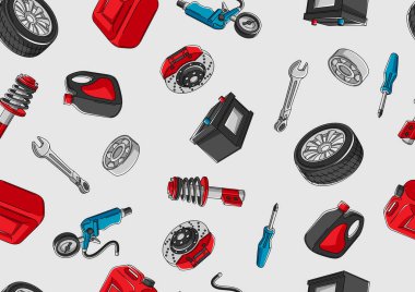 Araç servisi kusursuz. Nakliye araçlarıyla reklam için otomobil merkezi onarım arkaplanı. İş tasarımı.