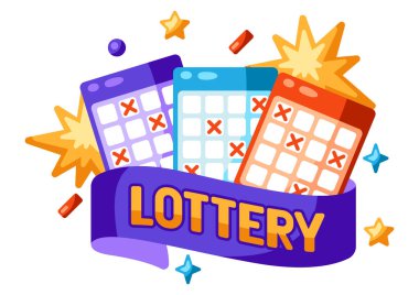 Piyango ve bingo illüstrasyonu. Kumar veya çevrimiçi oyunlar için kavram.