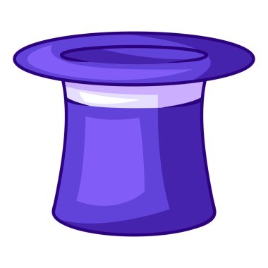 Silindir şapkanın yansıması. Çizgi film tarzı resim. Tasarım ve dekorasyon için simge.