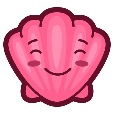 Çizgi film tarzında deniz kabuğu tasviri. Sevimli komik karakter. Çizgi roman biçiminde sembol.